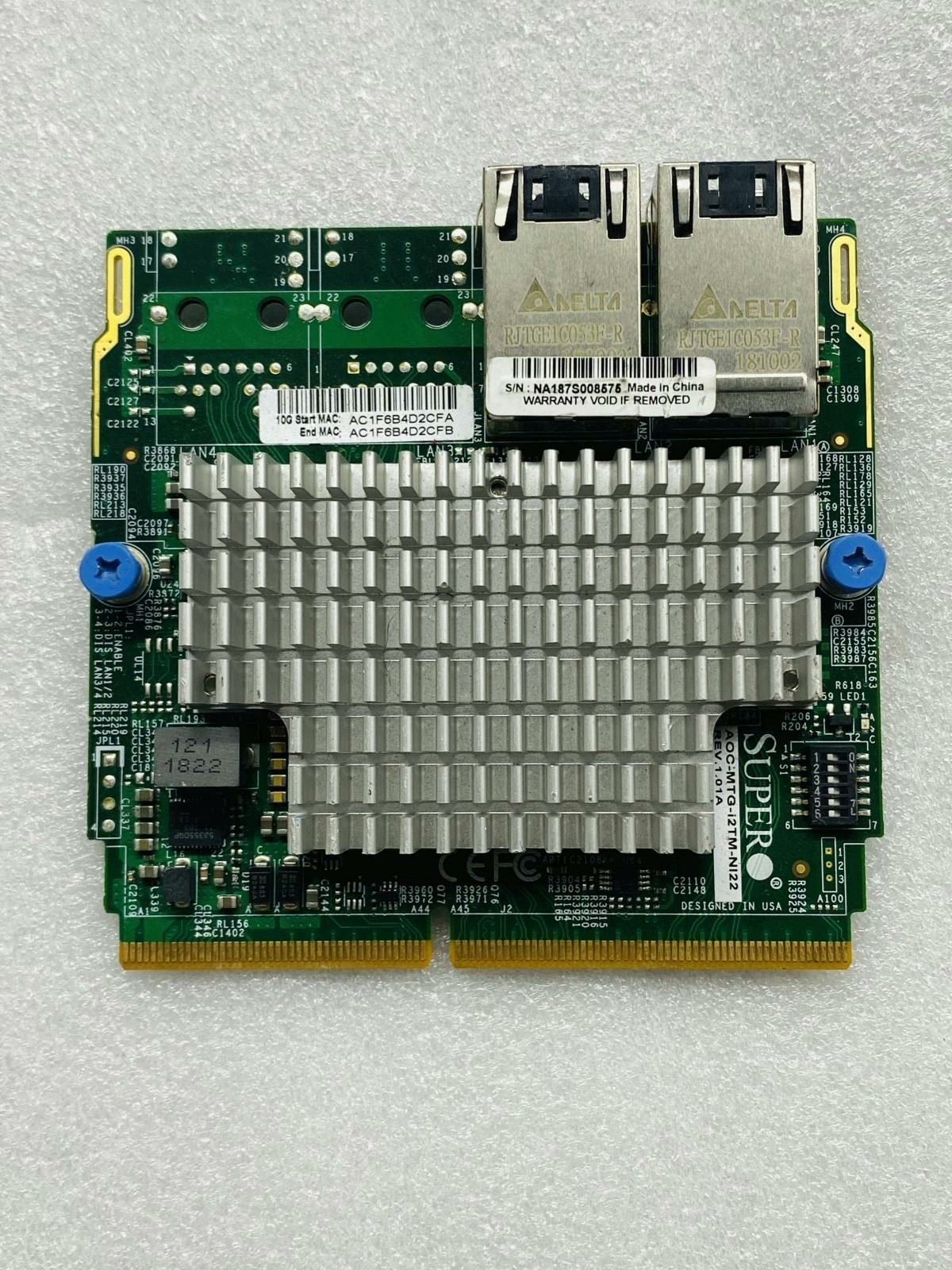 Original Supermicro AOC-MTG-I2TM Dual‑Port 10GBase‑T X550 SIOM ServerNetworkCard