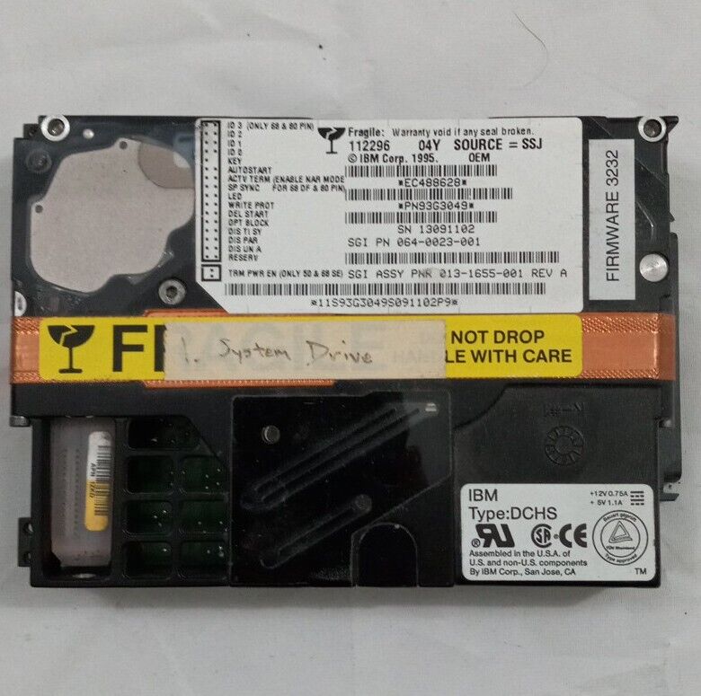 IBM HDD 4.3GB 7200RPM 93G3049 Fast SCSI 80-Pin 3.5