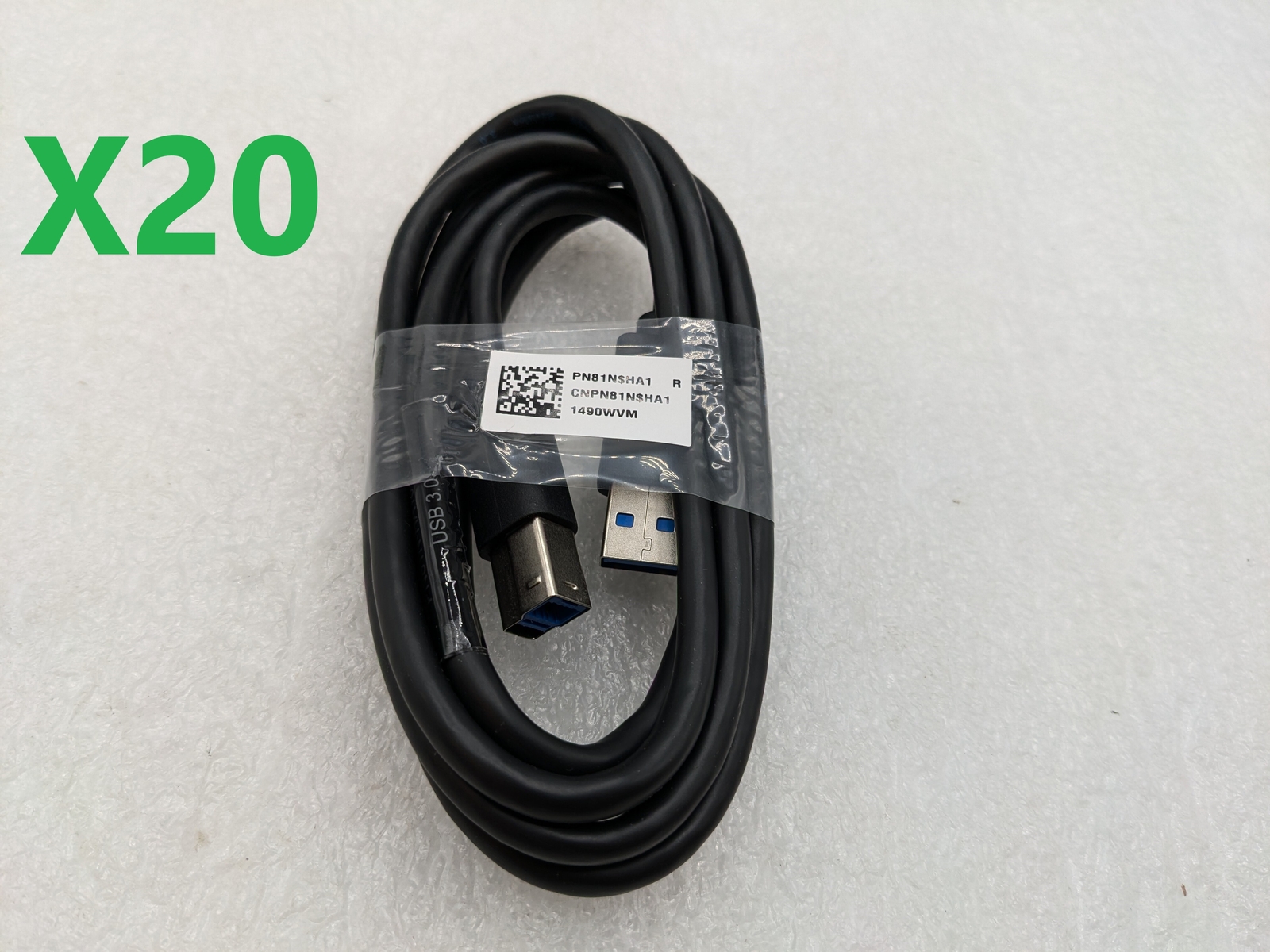 LOT OF 20 Dell PN81N USB 3.0 SuperSpeed A/B Upstream Genuine **OEM*** 6ft Cable