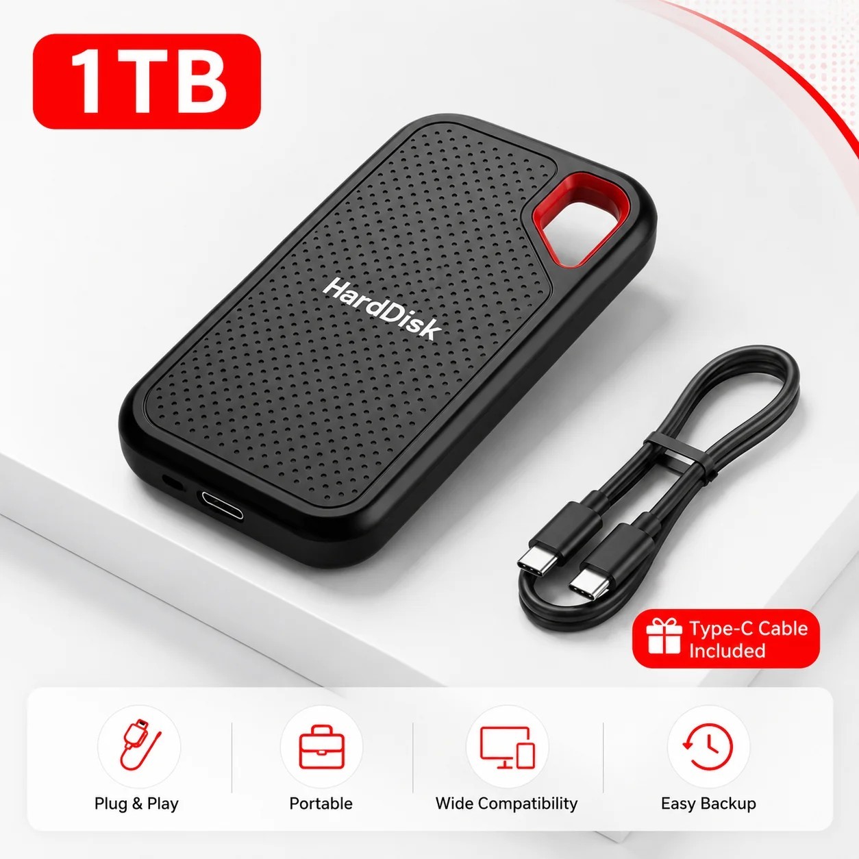 Laptop Mac And PC External Hard Drive 8TB High Speed Capacity Solid State Usb3.2