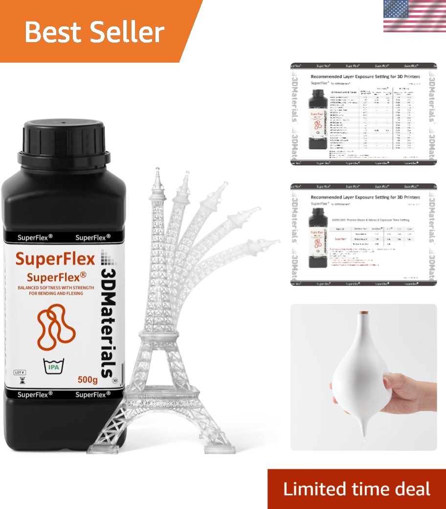3D Printer Resin Flexible Rubber Soft 80A Clear 500g Fast Printing
