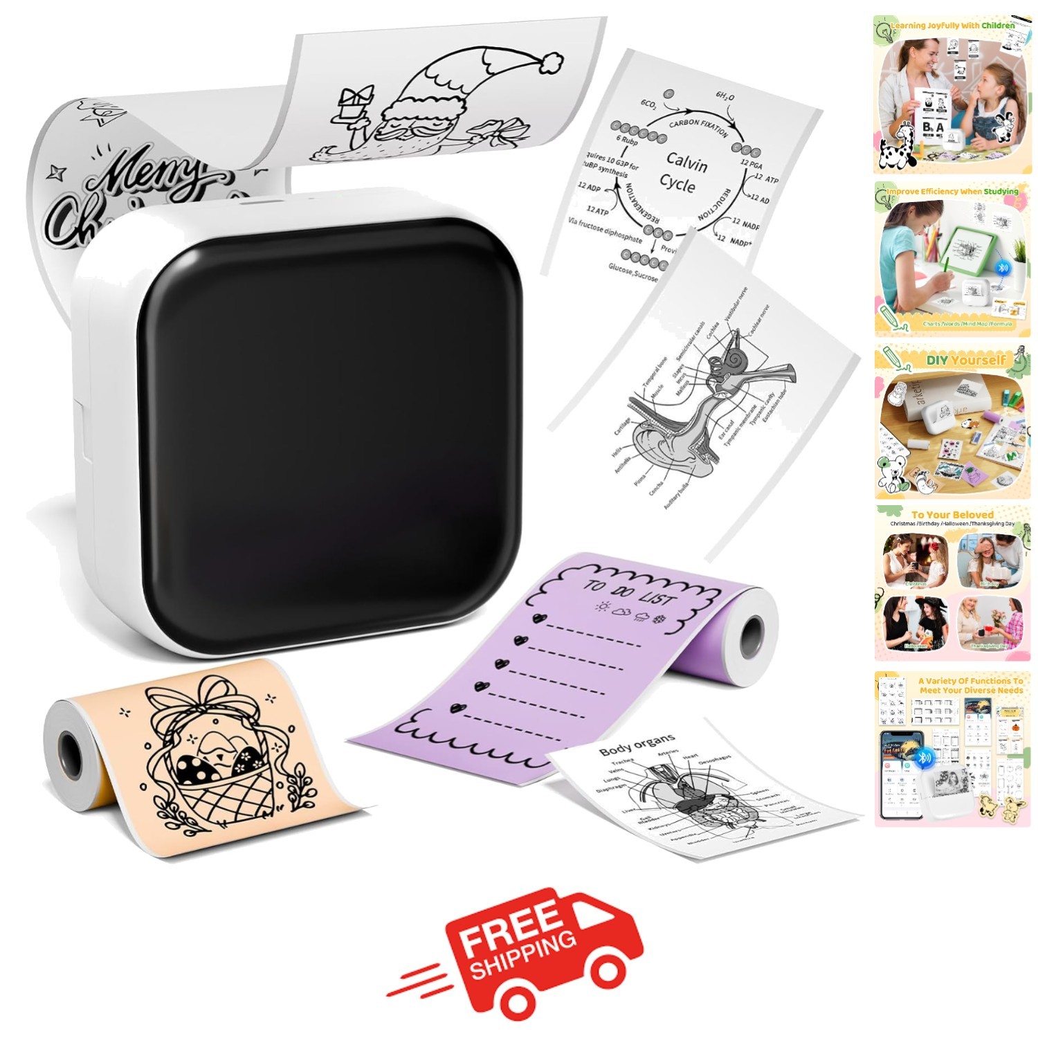 M02X Mini Bluetooth Printer - Inkless Sticker Maker for Creative Printing