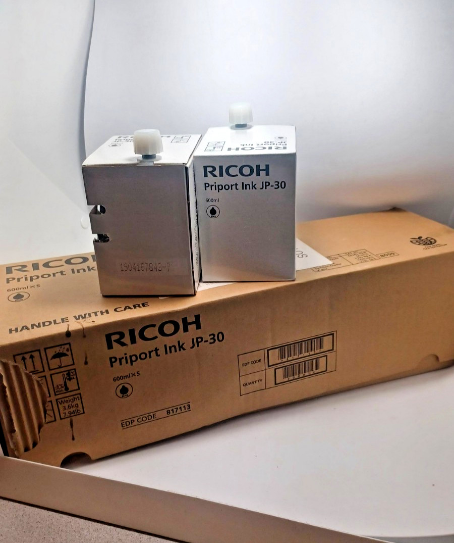 7 New Ricoh JP-30 Black Genuine Priport Ink Cartridge - 817113