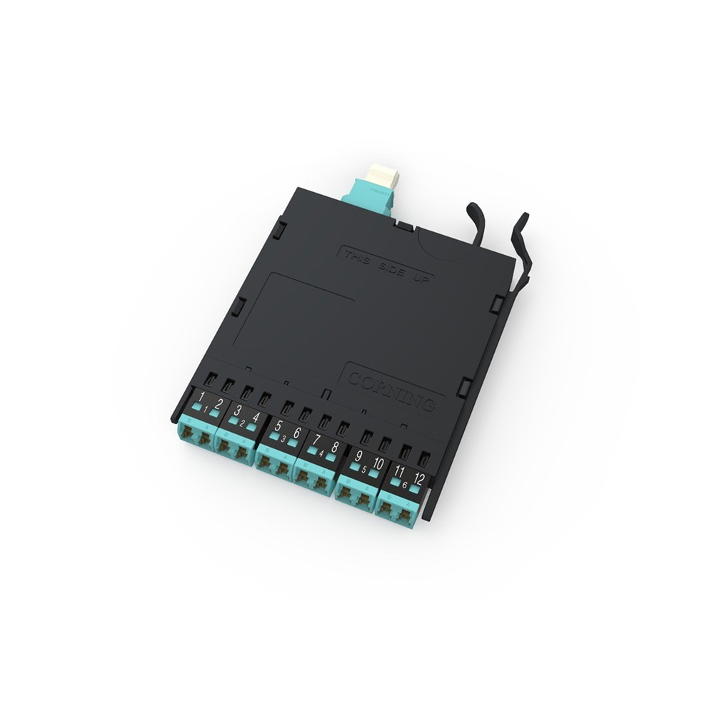 Corning ECM-UM12-05-93Q 12 Fiber Shuttered LC Duplex MTP Module 50 µm (OM4)