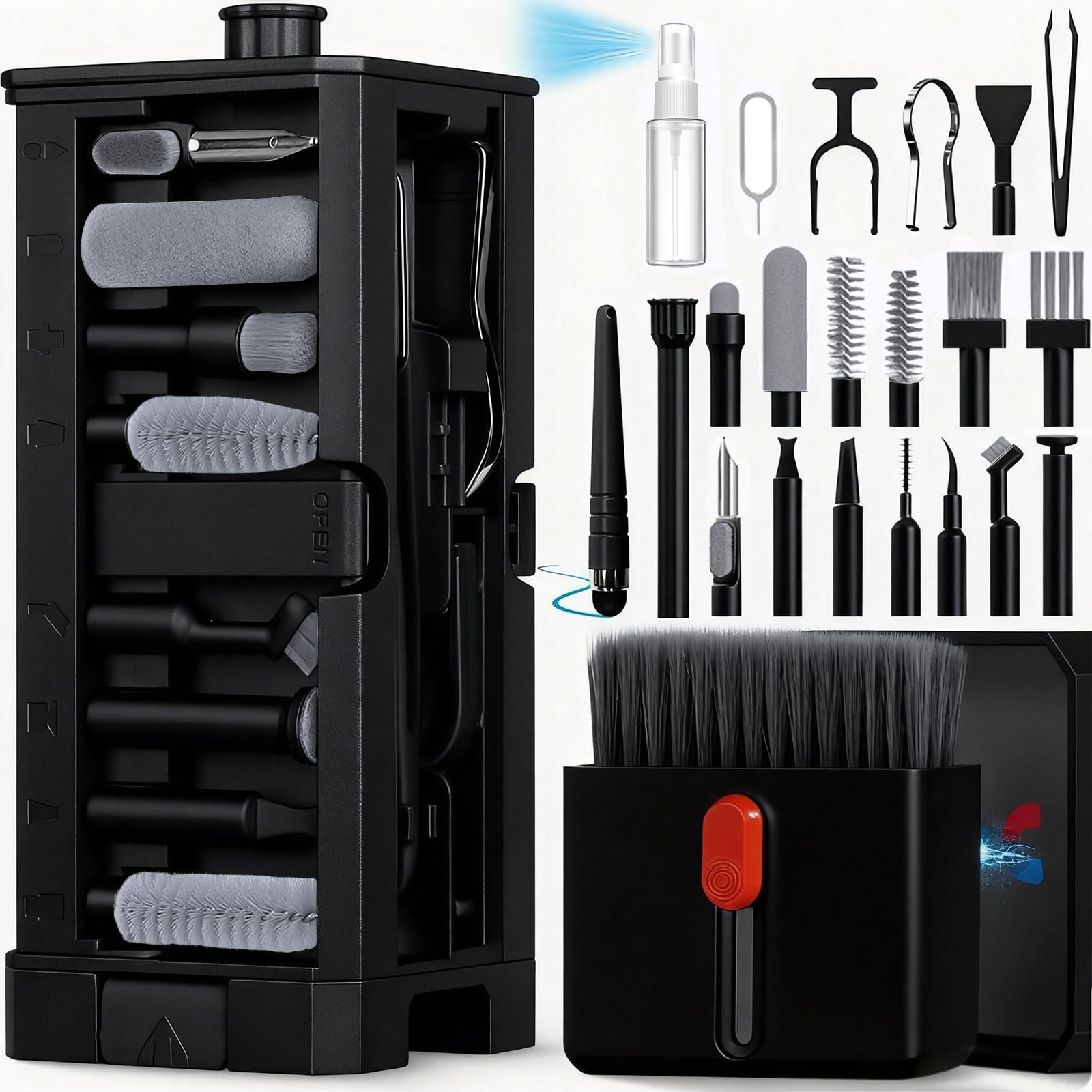 32 in 1 Cell Phone Cleaning kit with Charging Port Cleaner,Stylus Black