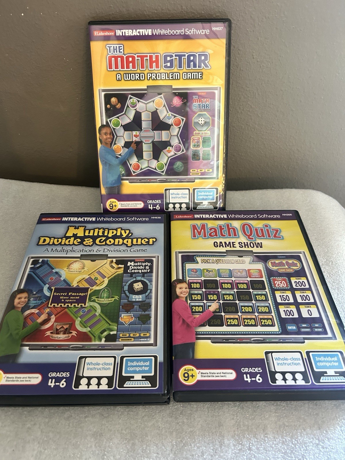 lakeshore instant learning CD- ROM Math Games 4th-6th Grade Lot Of 3