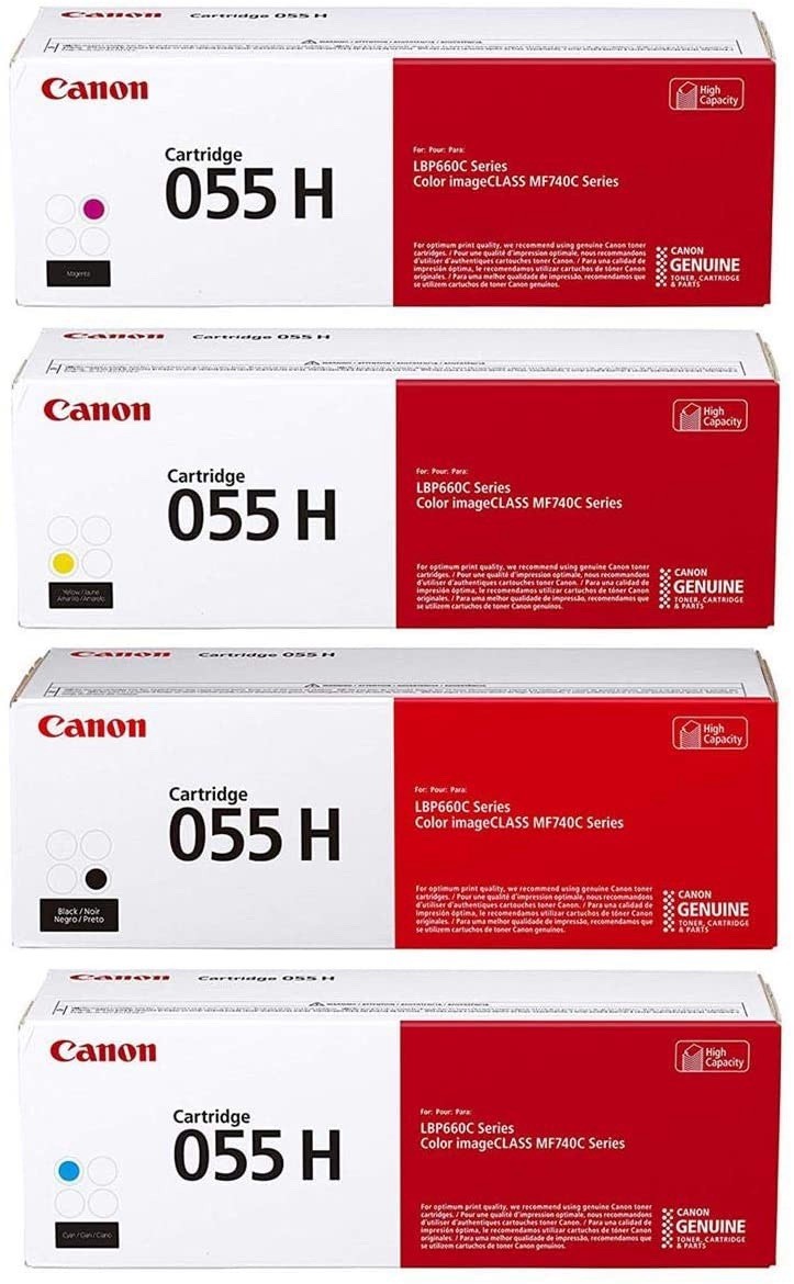 Canon 055H CMYK High Yield Toner Cartridge Set OEM 3019C001 3020C001 New Sealed