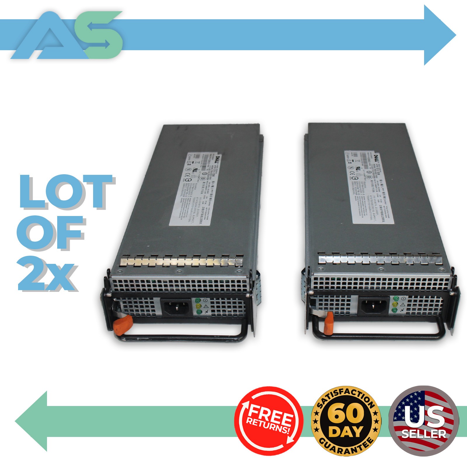 Lot of 2 Dell PowerEdge 2900 930W Hot Plug Power Supply Unit Z930P-00 0KX823