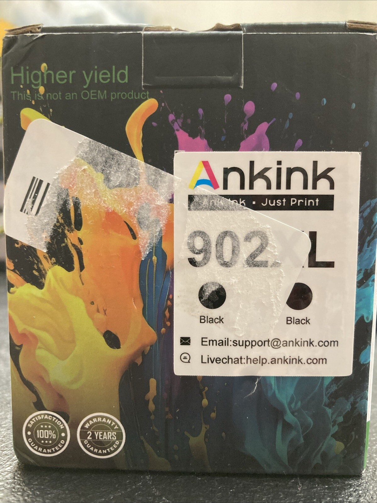 ANKINK 902XL Ink Cartridges - BLACK 2 Pack Open Box