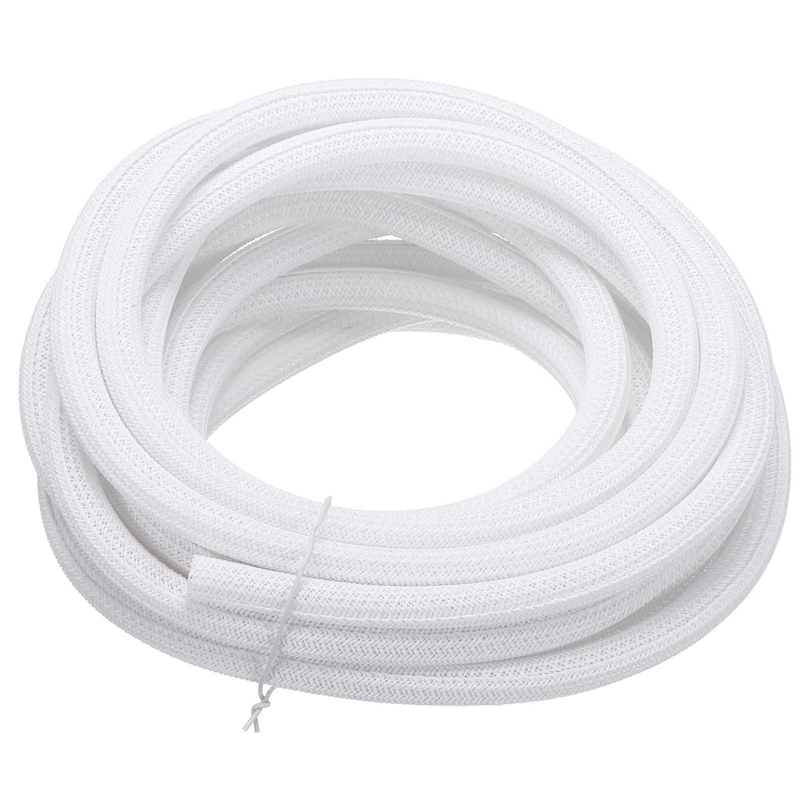 MECCANIXITY Split Sleeve Wire Loom Braided Sleeve 5/16" 24.6Ft White | Self W...