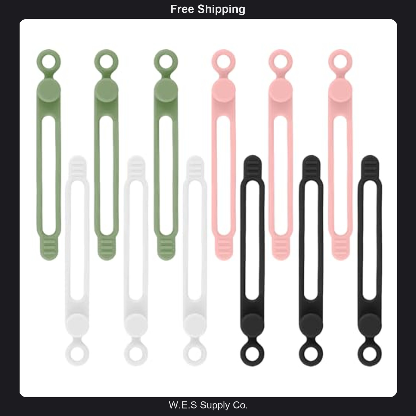 12Pcs Silicone Cable Ties Reusable Cable Organizer Multicolor Straps