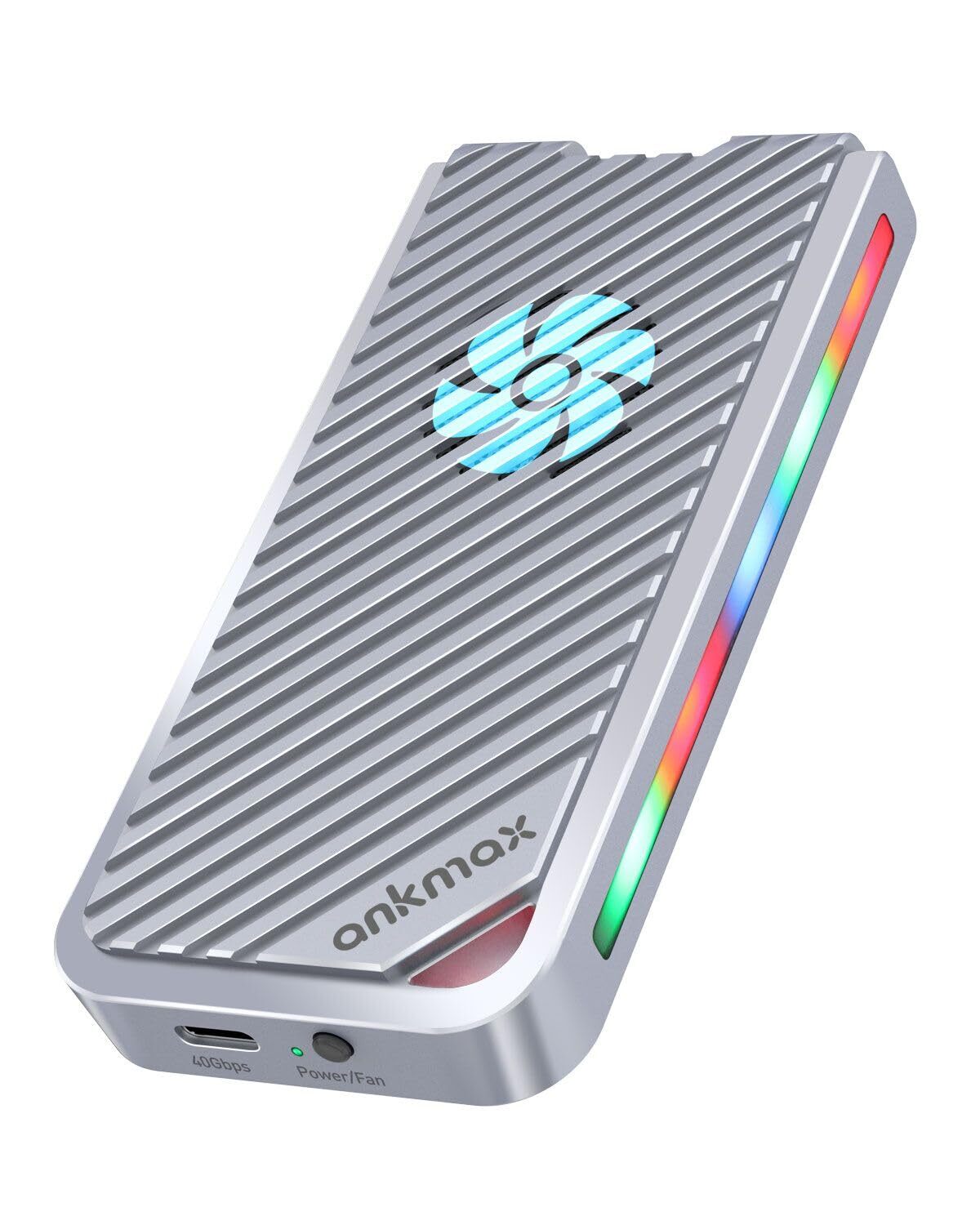 Ankmax UC4M3 USB4 NVMe M.2 SSD Case with Fan & RGB Light 40Gbps Thunderbolt