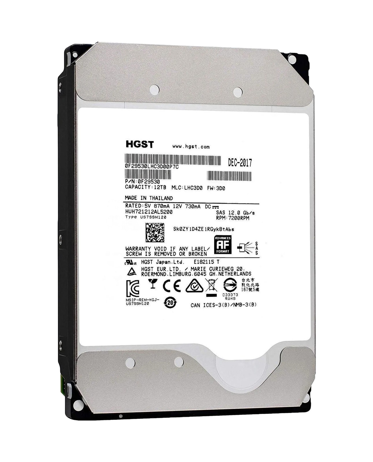 Hard drive WD Ultrastar DC HC520 12TB 7.2K HDD SAS 12G 3.5" 512e 256MB 0F29530