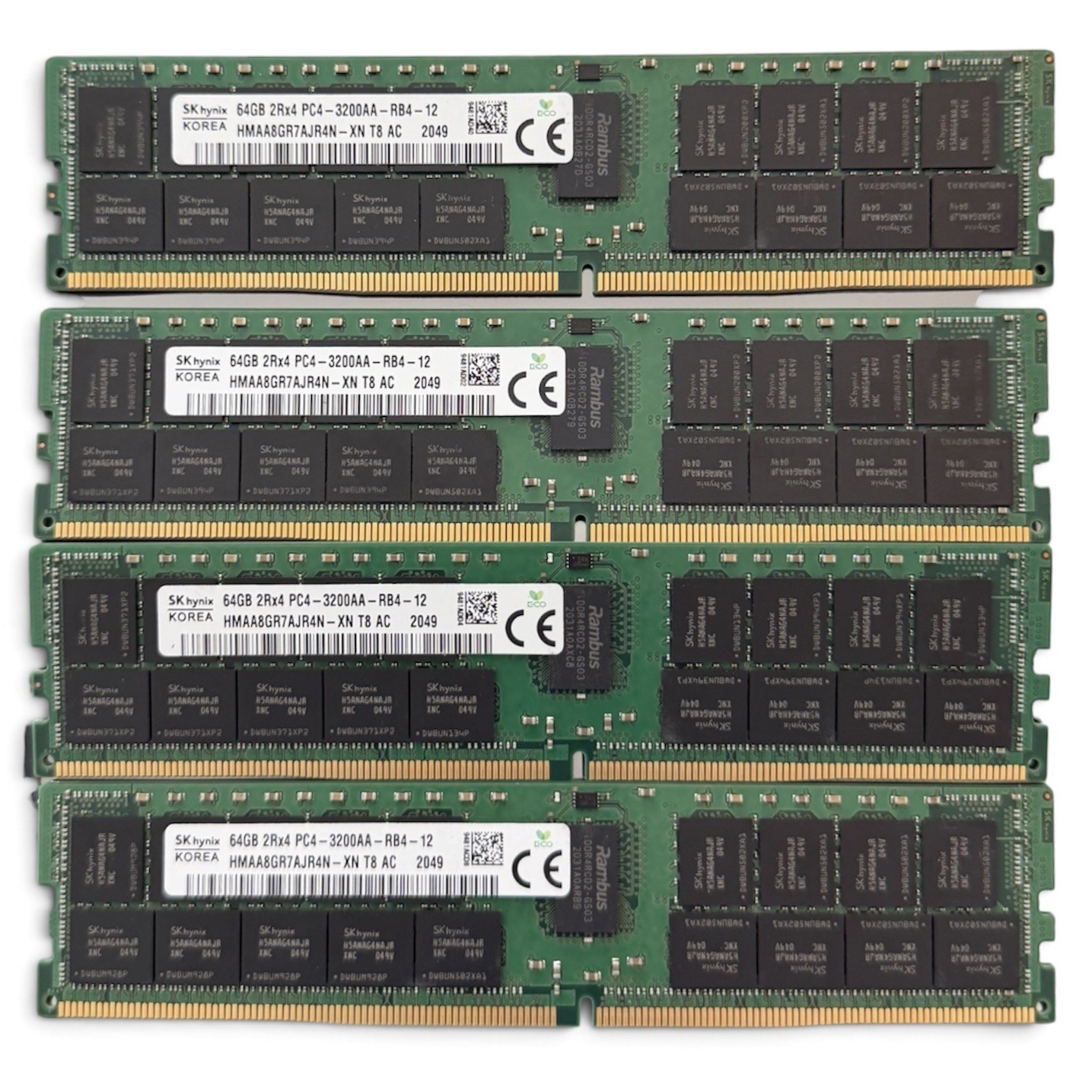 Lot of 16 SK Hynix 64GB 2Rx4 DDR4-3200 ECC RDIMM  Server Ram HMAA8GR7AJR4N-XN