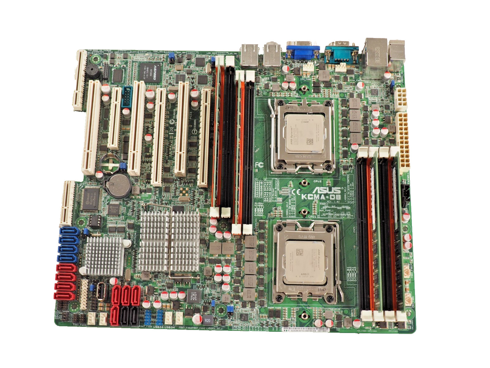 Asus KCMA-D8 Dual AMD Socket Motherboard w/2*Opertron CPUs, 4*4GB D3-1333 RAM