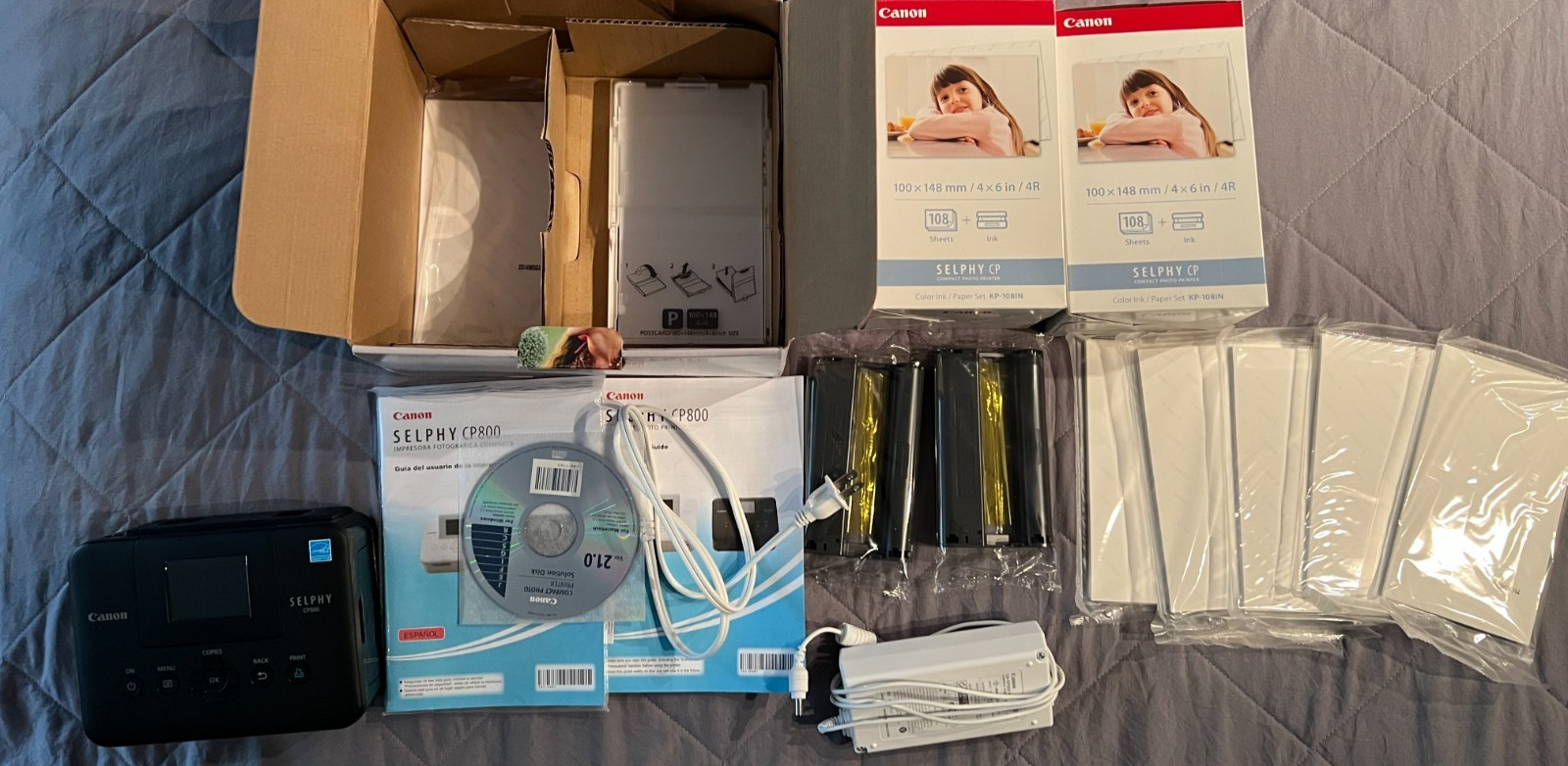 Canon SELPHY CP800 Wireless Compact Photo Printer W/3 inks and 190 photos-works
