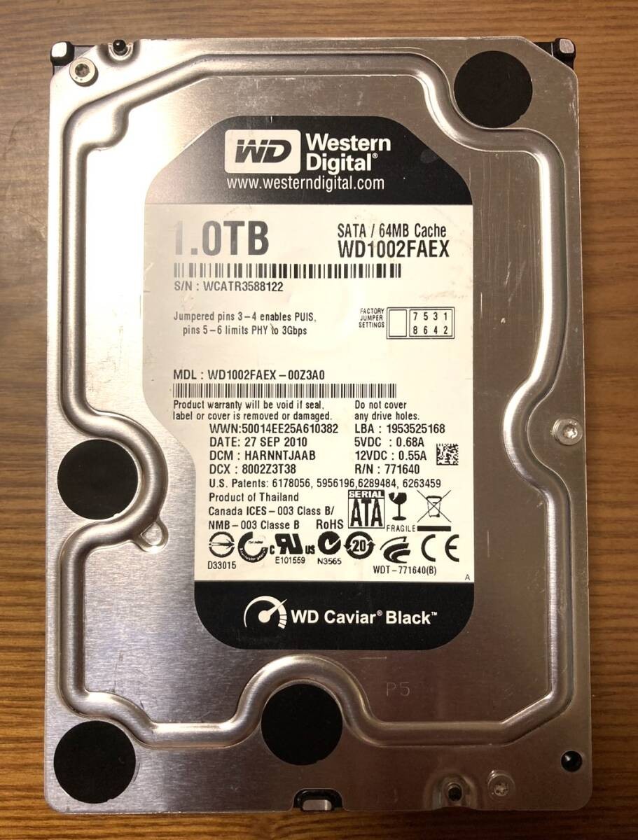 Excellent Condition Western Digital WD Caviar Black WD1002FAEX 3.5-inch HDD 1TB