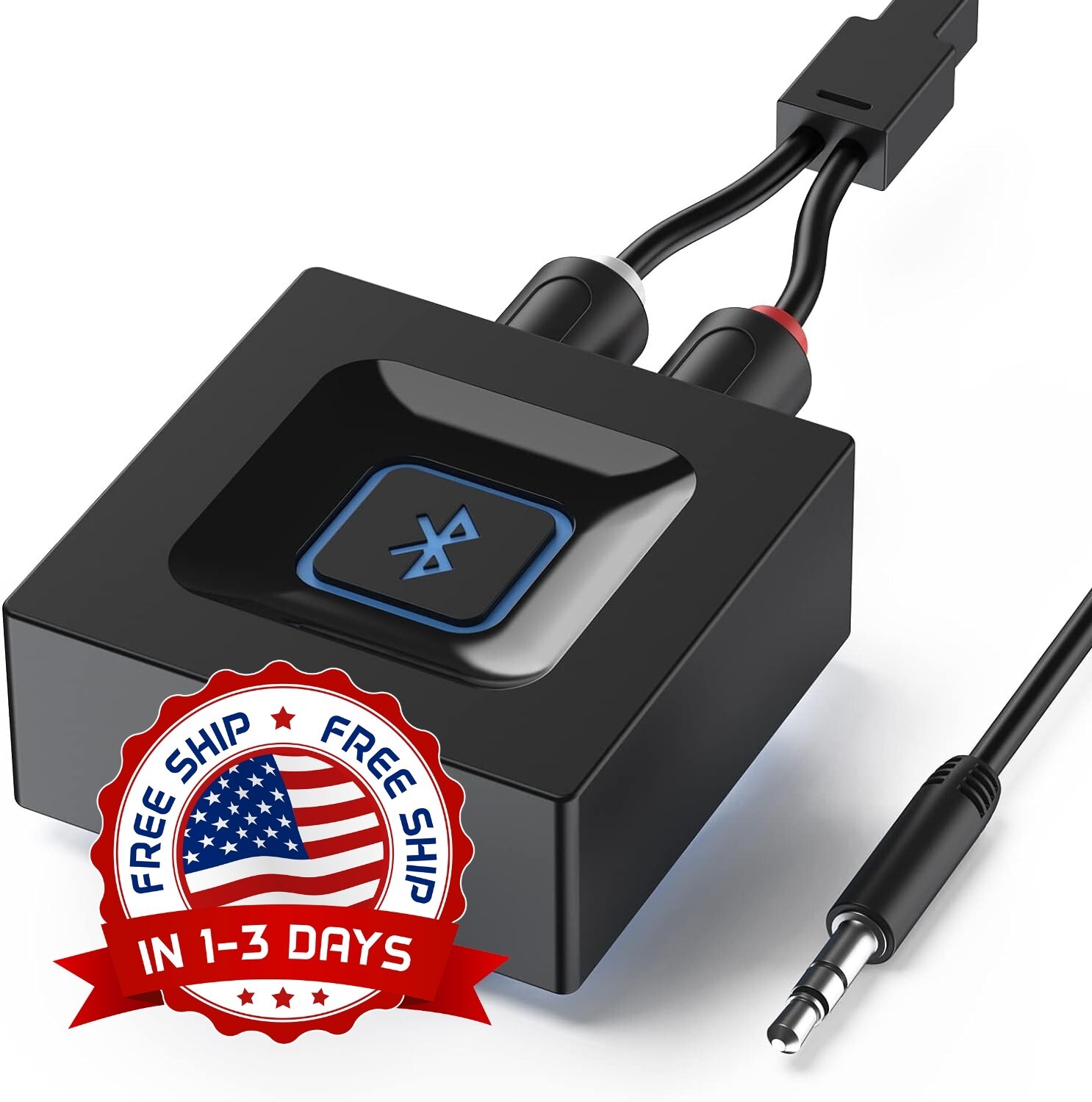 Adaptador De Receptor AUX Bluetooth Receptor De Audio Inalámbrico Para Automóvil