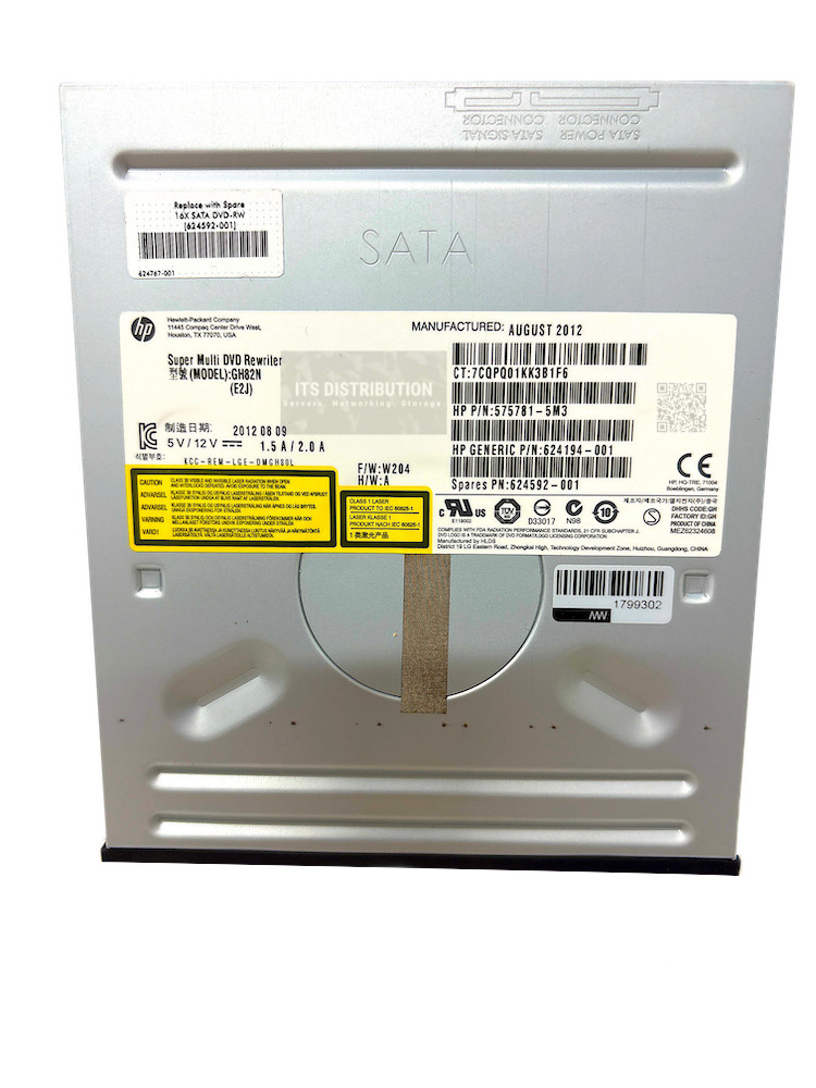 624192-B21 I HP Internal DVD-Writer Jack Black DVD-RAM Support 624592-001