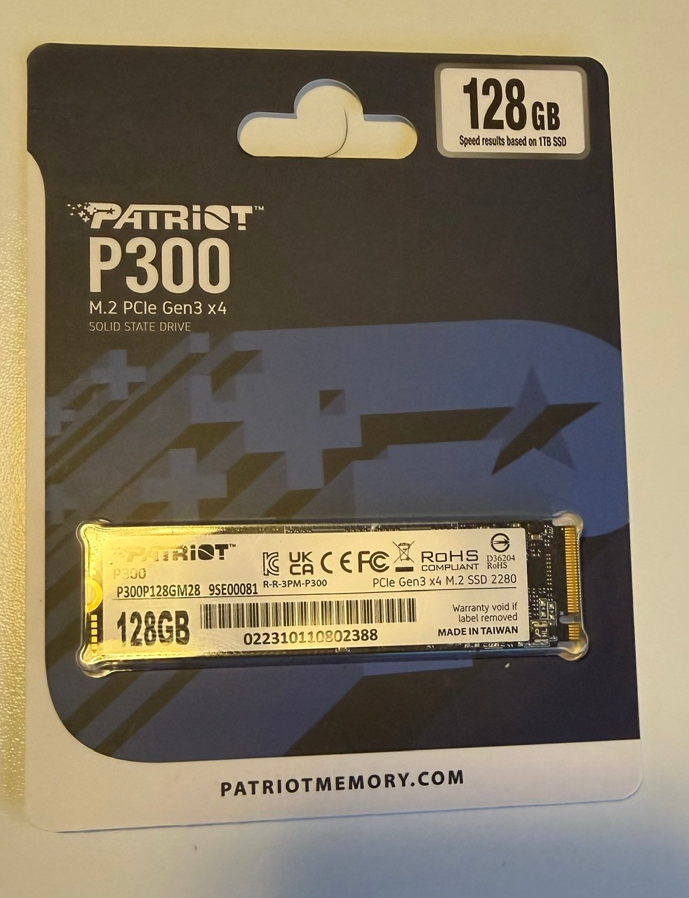 Patriot P300 M.2 2280 PCIe Gen3 x4 NVME Internal SSD 128GB 2100MB/s RoHS