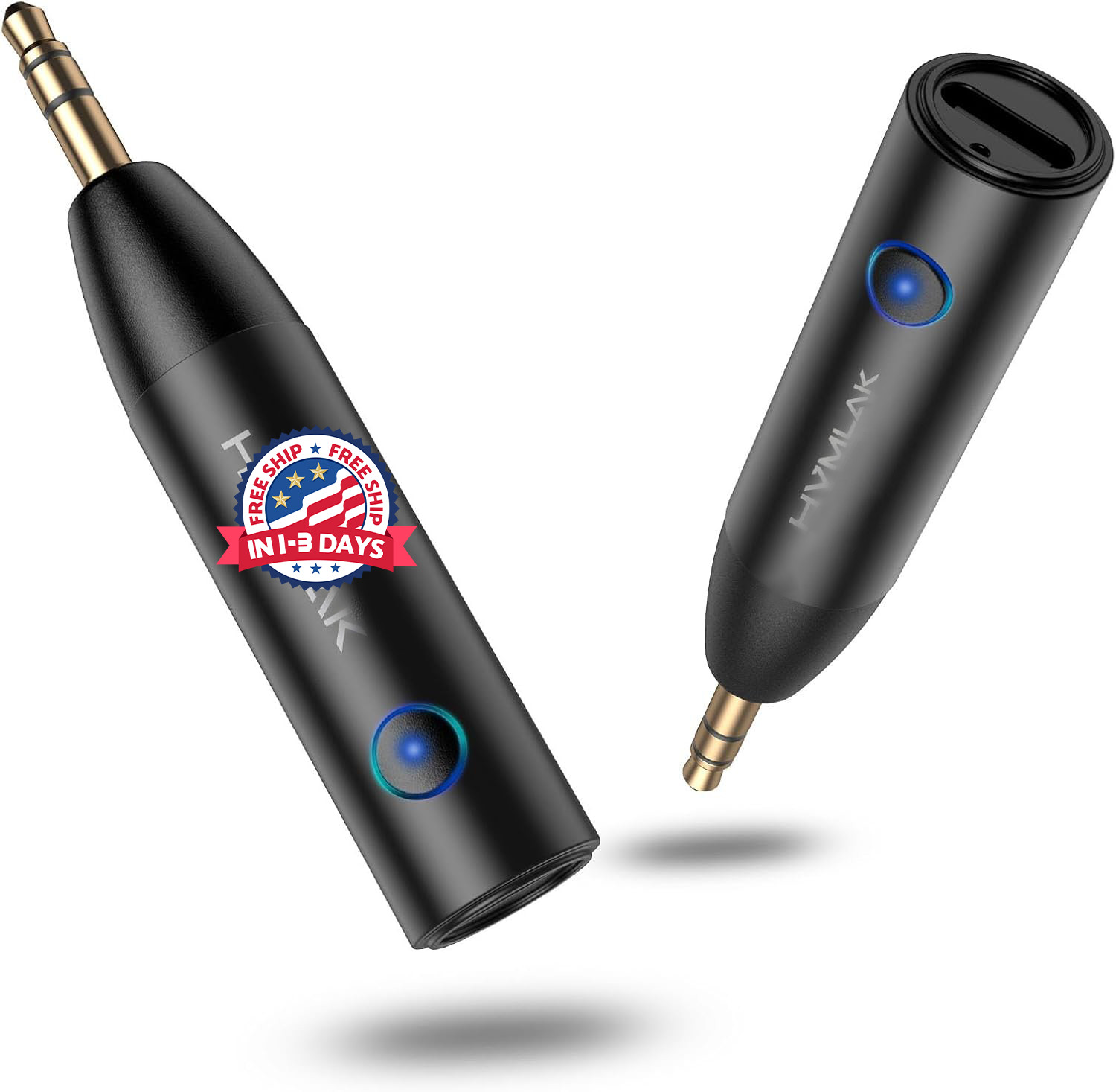 Adaptador auxiliar para coche con Bluetooth 5.3 y micrófono mejorado, 3,5 mm