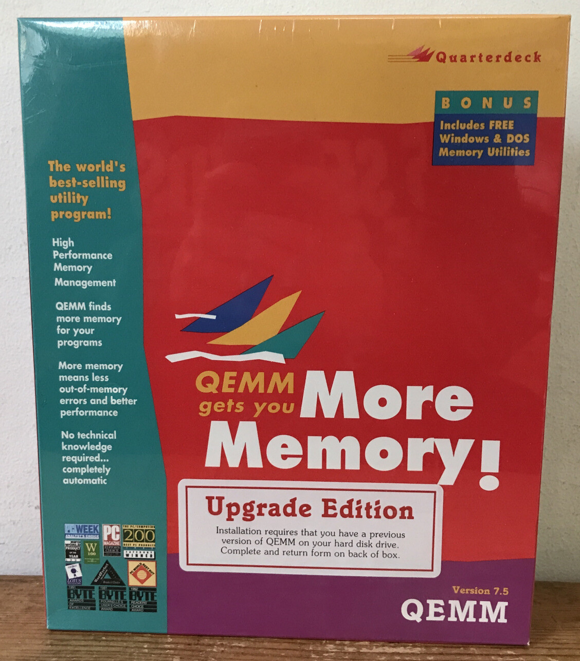 New Sealed Vtg 1994 Quarterdeck Qemm Version 7.5 Memory Manual w Software Disks