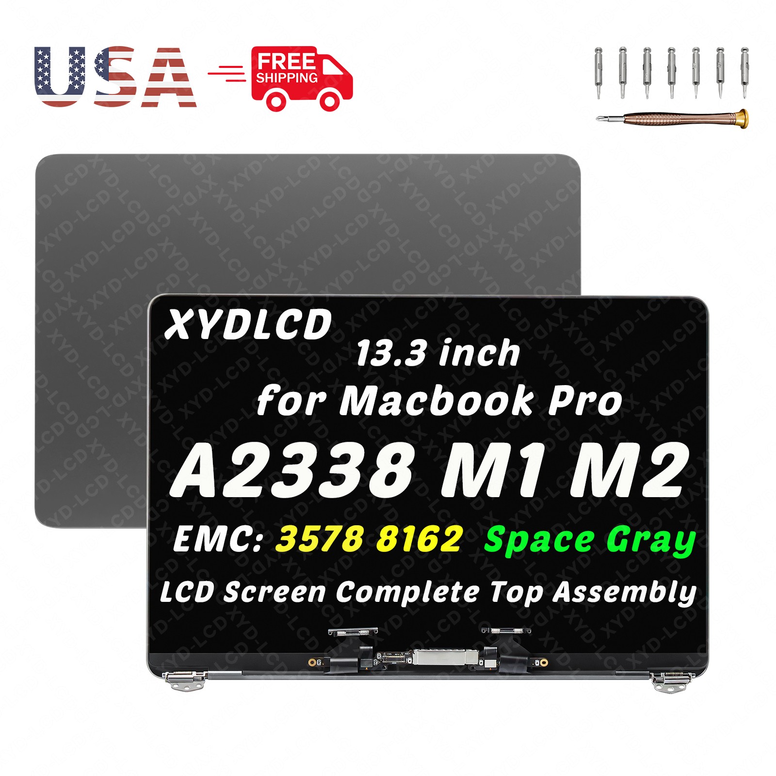 for Macbook Pro A2338 EMC 8162 LCD Screen Display Replacement Space Gray Silver