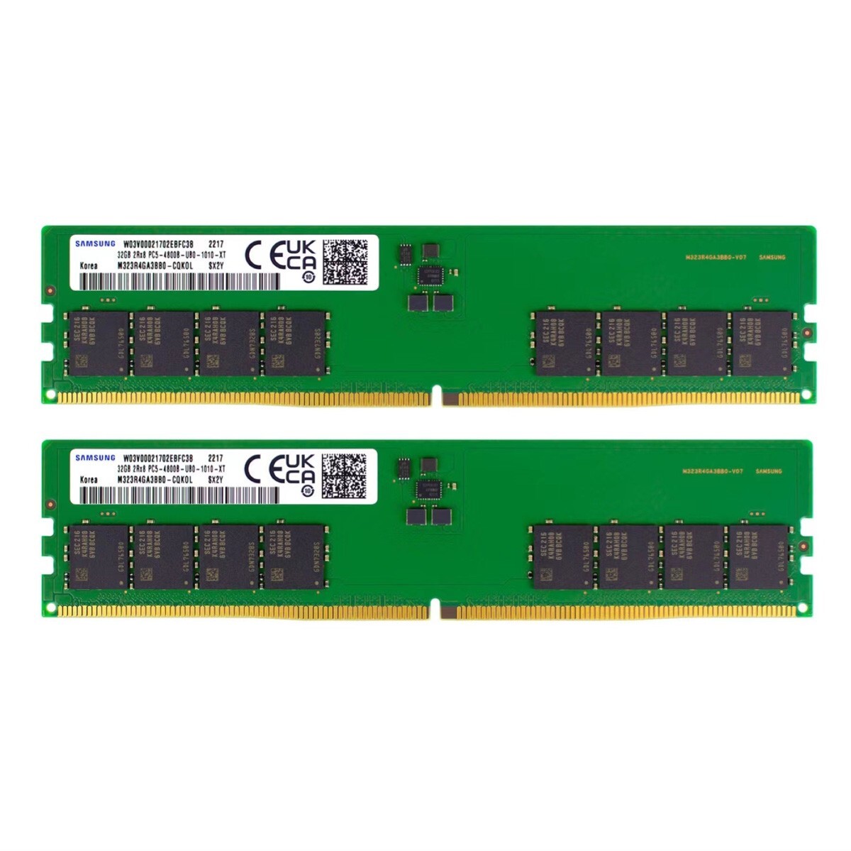 64GB (2X32GB) DDR5 Samsung 4800MHz PC5-38400 UDIMM Memory Ram (M323R4GA3BB0-CQK)