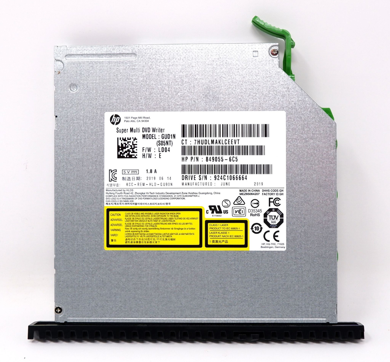 HP GUD1N SUPER MULTI DVD WRITER 932498-850 849055-6C5 W/PRODESK BEZEL +TAB - NEW