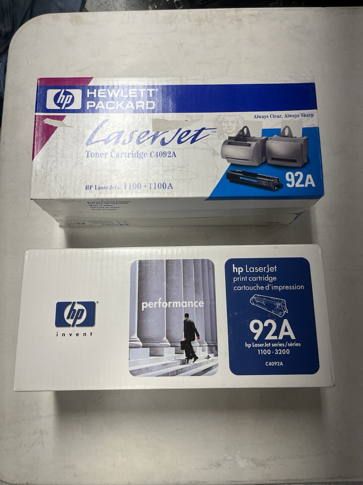 Lot of 2 Genuine HP 92A C4092A OEM LaserJet Toner Cartridges New 1100 1100A 3200