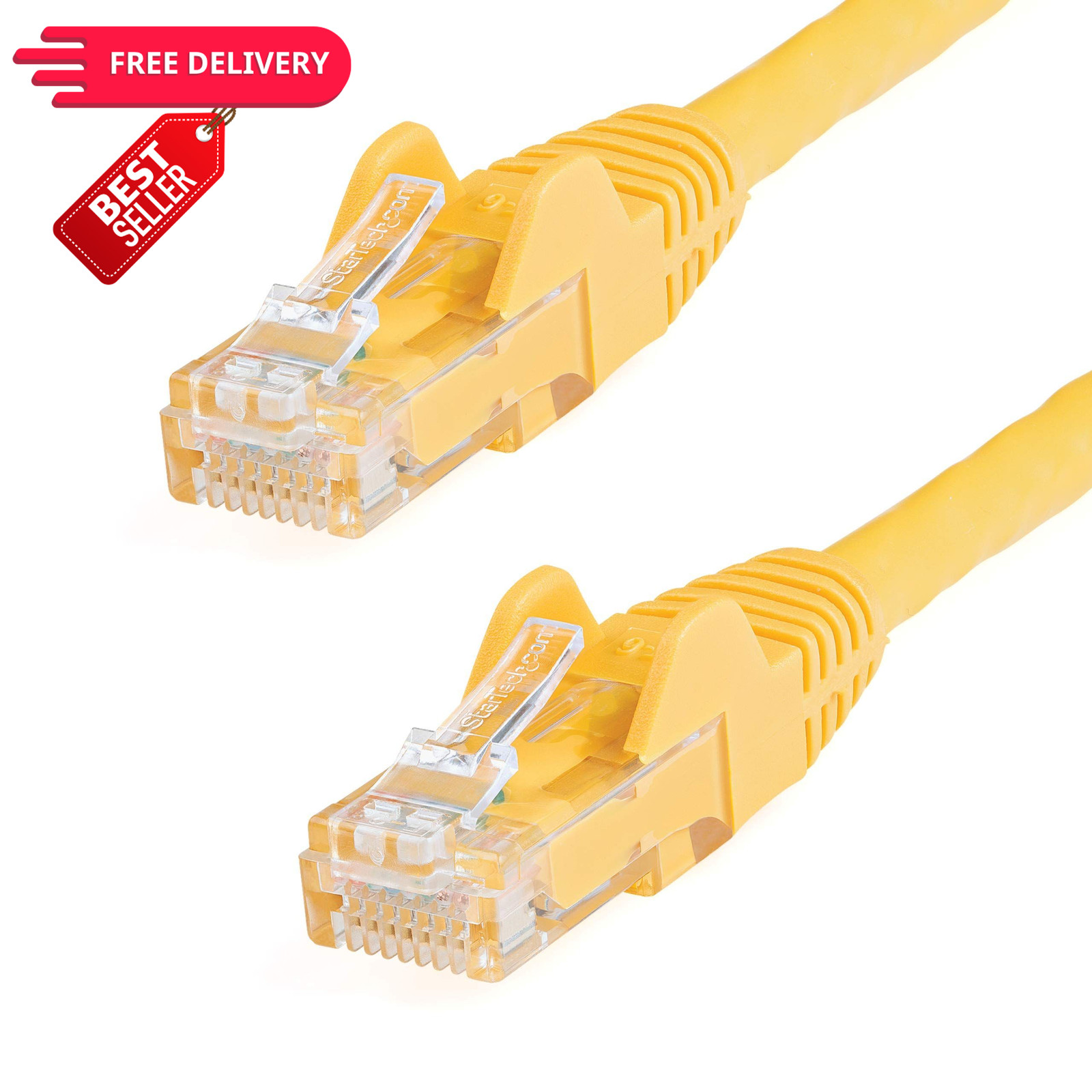 StarTech 12ft CAT6 Ethernet Cable - Yellow CAT 6 Gigabit 12 ft,