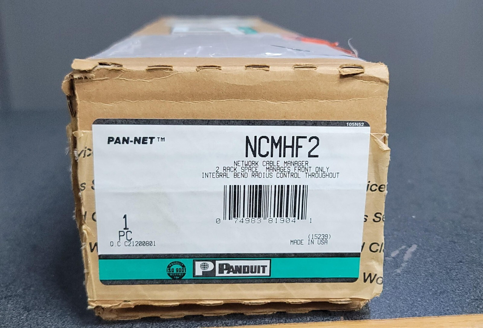 Panduit NCMHF2 Pan-Net Network Cable Manager 2 Rack Space Manages Front Only
