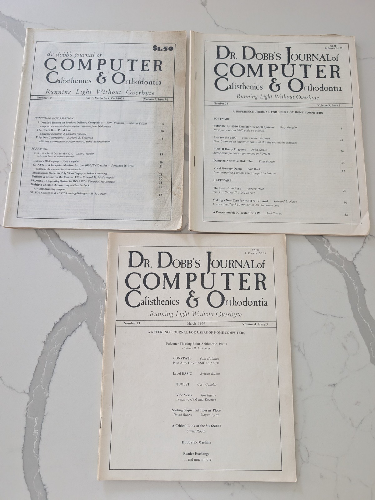 Vintage 1970s Dr. Dobb's Journal Computer Magazine Lot of 3 Science Technology