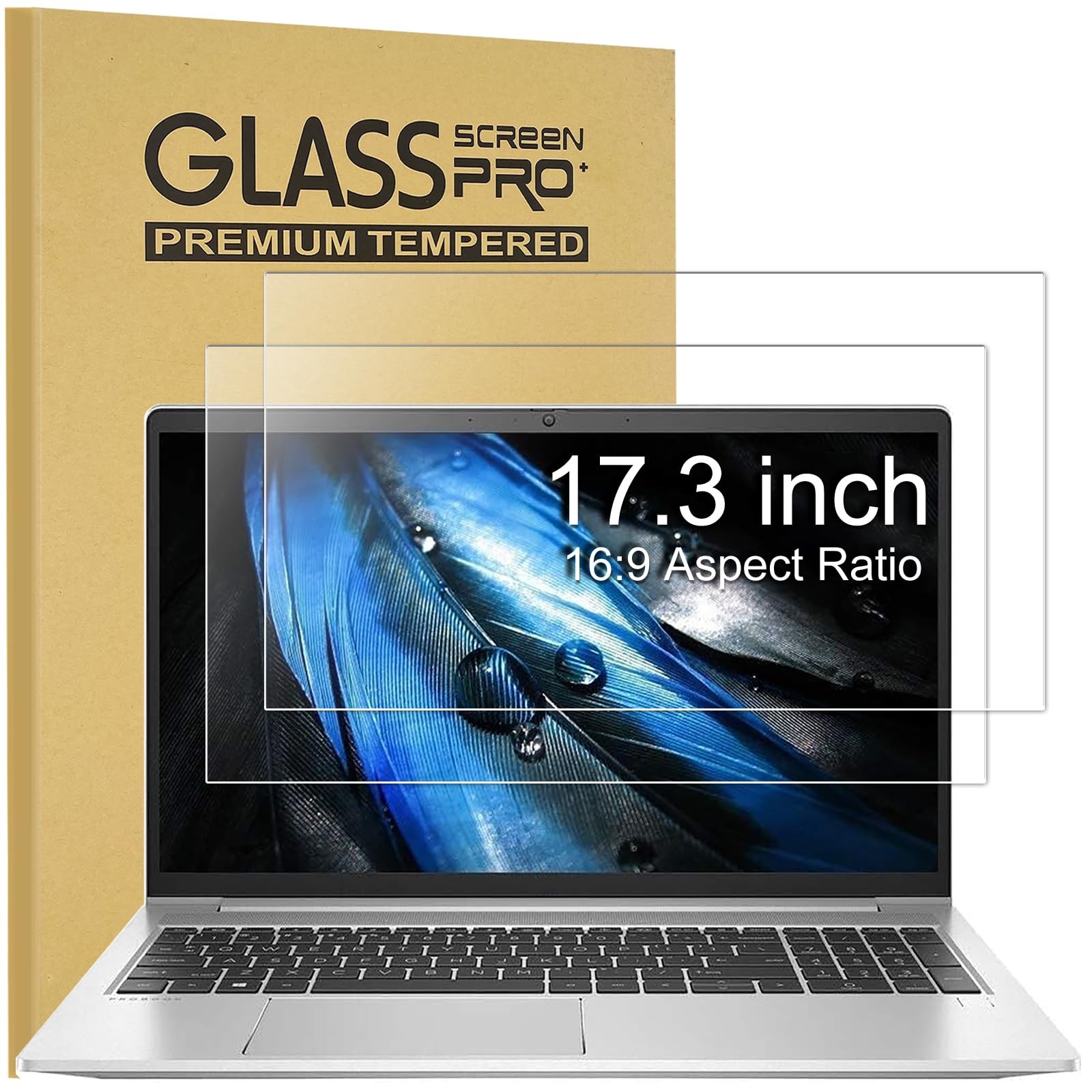 2-Pack 17.3 inch Tempered Glass 16:9 Aspect ratio, Ultra Clear