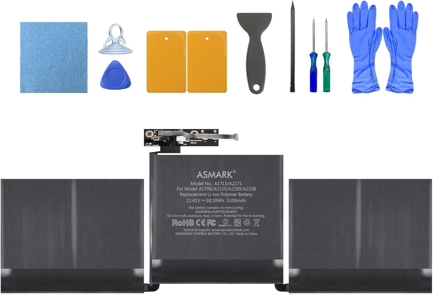 Replacement Battery for MacBook Pro A1708 13-Inch 2016-2017, Battery Model A1713