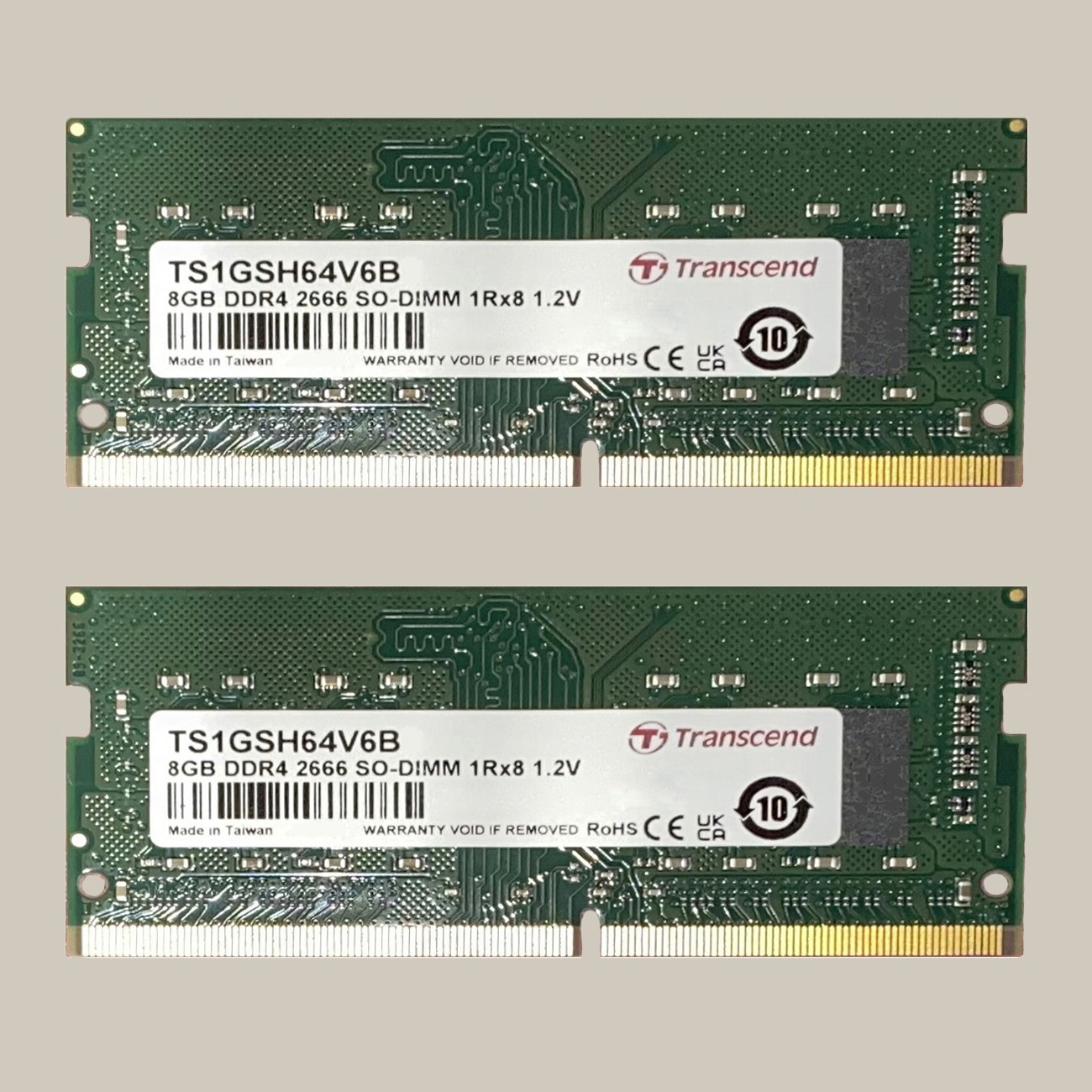 Transcend 16GB Kit (2x 8GB) 2600MHz PC4-21300 DDR4 Laptop Memory 260-Pin SODIMM