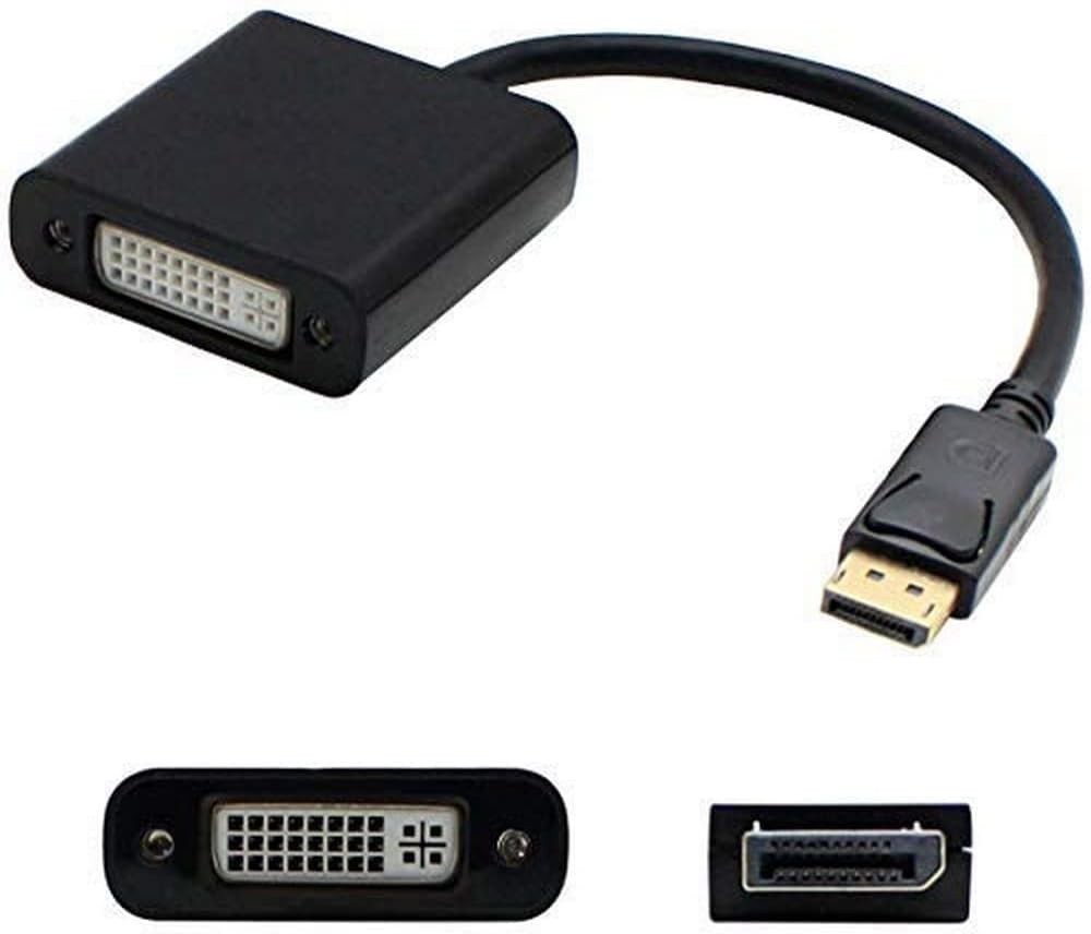 AddOn DISPLAYPORT2DVI 8in DisplayPort 1.2 to DVI-I 29-Pin Video Cable NEW