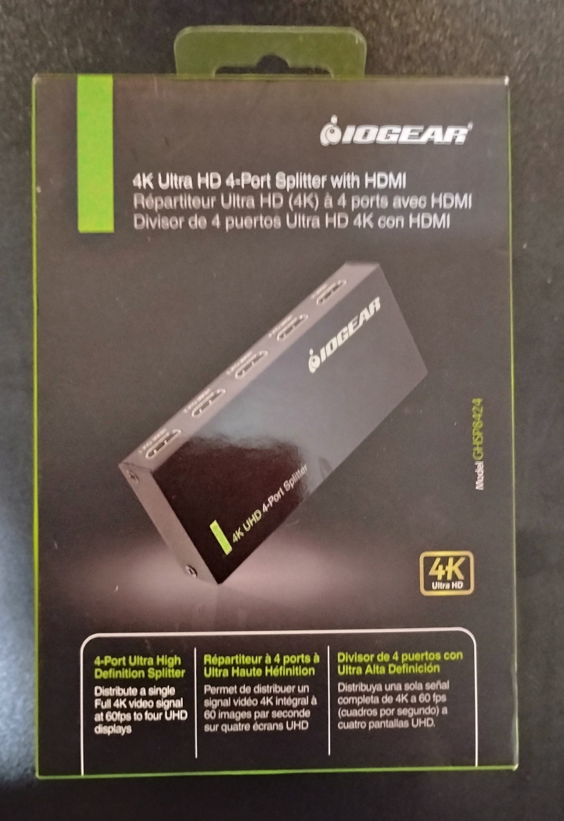 IOGEAR GHSP8424 UHD 4-Port HDMI 4K Splitter Brand New Sealed