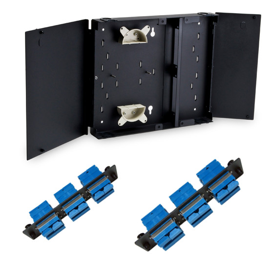 Fiber Optic 24 Port SMF FDP SC/UPC Wall Mount Patch Panel Comes w/ Adapter Strip