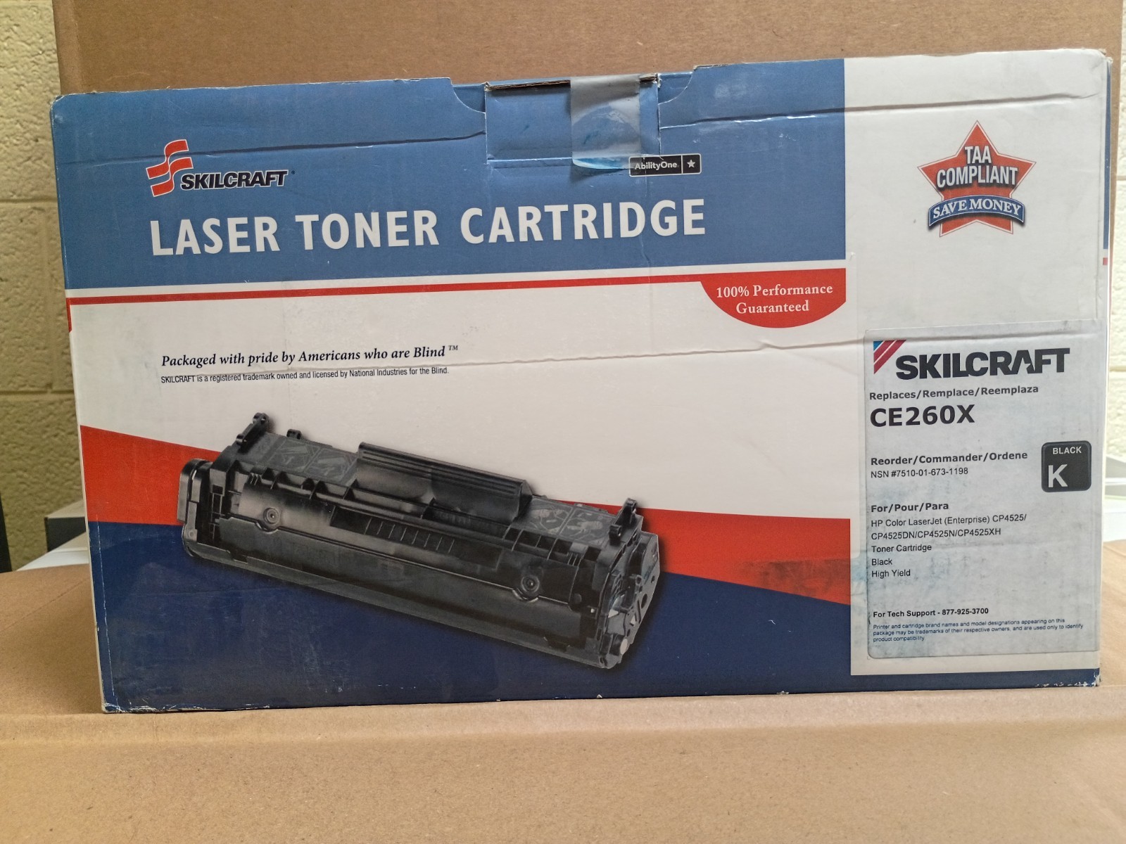 SKILCRAFT  CE260X TAA Compliant Toner Cartridge Replacement for HP CE260X - 649X