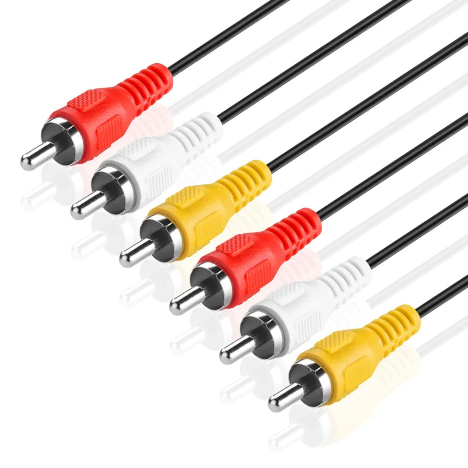 TNP 3 RCA AV Cable - 10 ft Audio Video Cable with Male to Male Connector - Dual