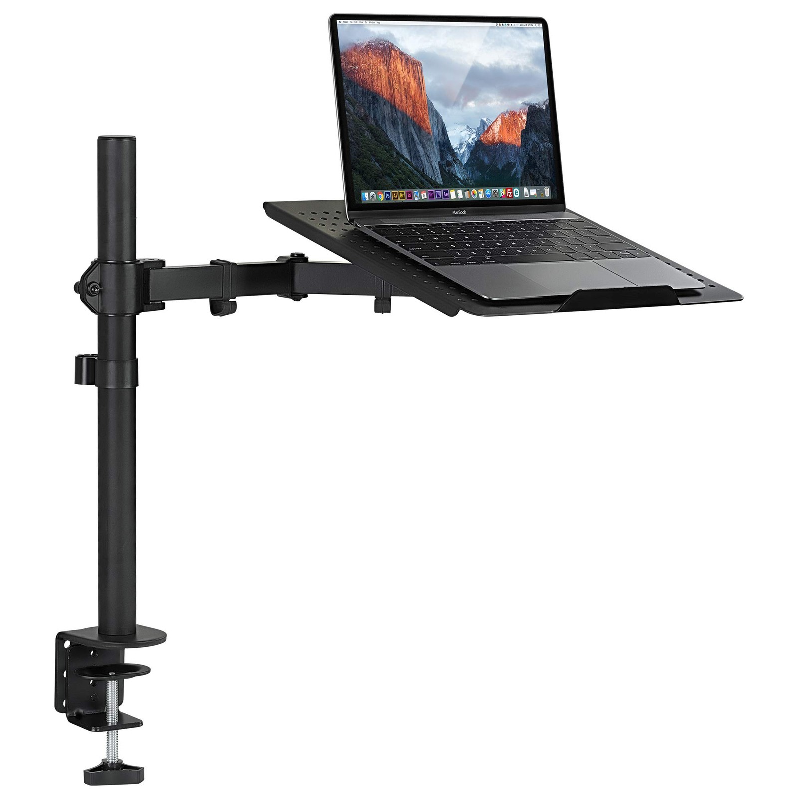 Mount-It Laptop Desk Mount with Pole, Height Adjustable Laptop Stand Mount f...