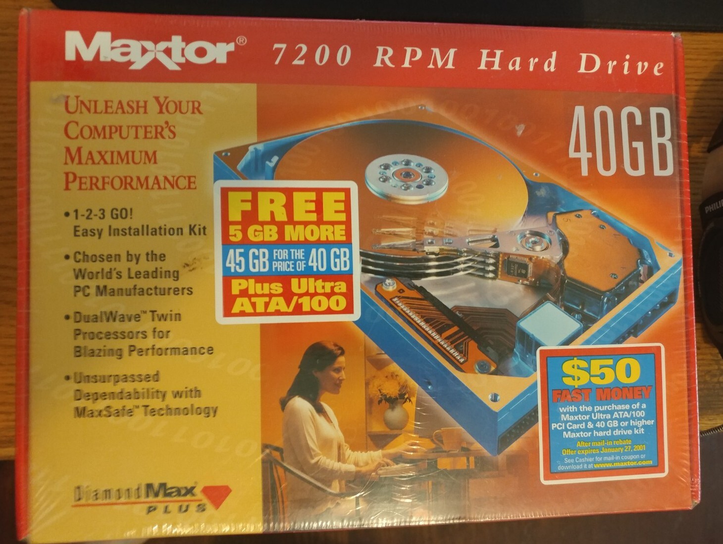Vintage MAXTOR IDE/EIDE 7200 RPM Diamond Max Plus Hard Drive New Sealed in Box 