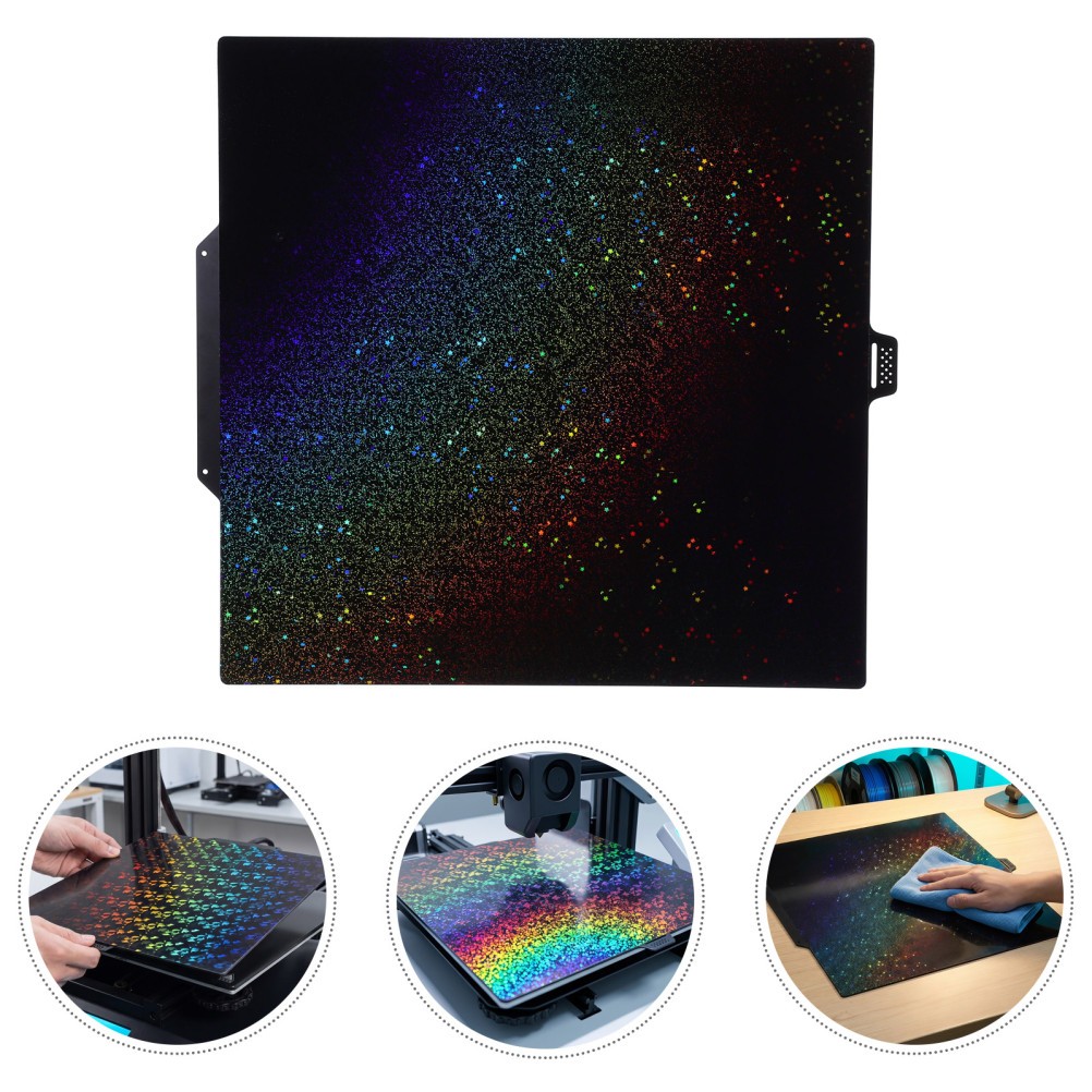 Textured PVC 3D Printing Build Plate Star and Confetti Pattern Reusable Platform