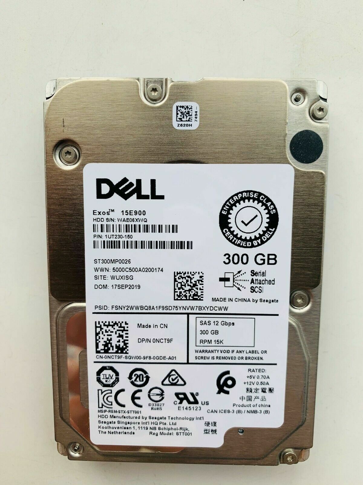 New Dell NCT9F 0NCT9F ST300MP0026 300GB 15K 12G SAS 2.5" Enterprise HDD