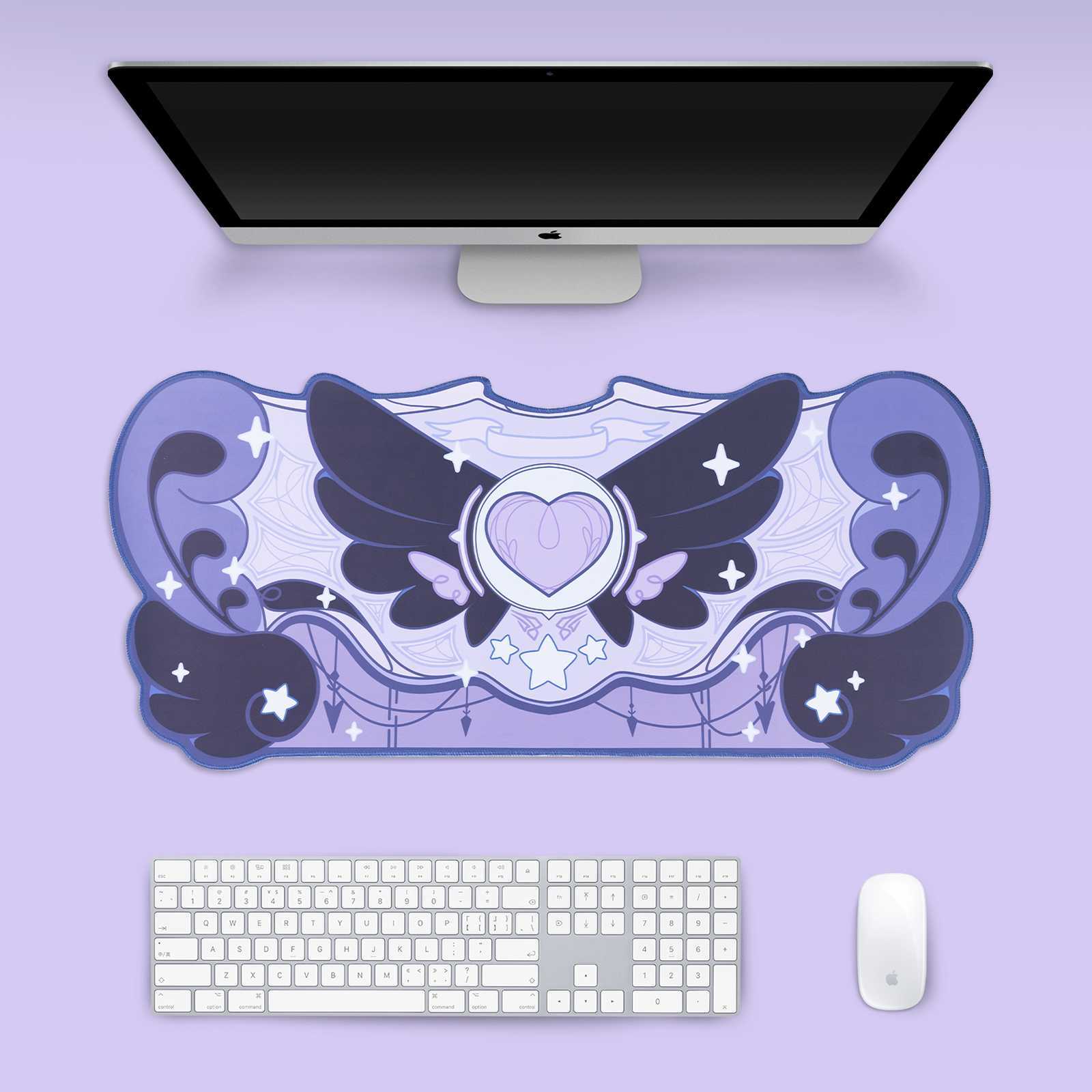 GeekShare Large Gaming Mouse Pad Non-Slip Rubber Mouse Mat Star Wing Dark Purple