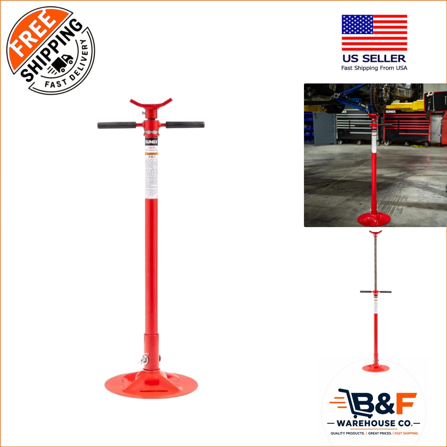 Universal Fit Short Underhoist Stand - 1,500 lb Capacity for Automotive Repairs