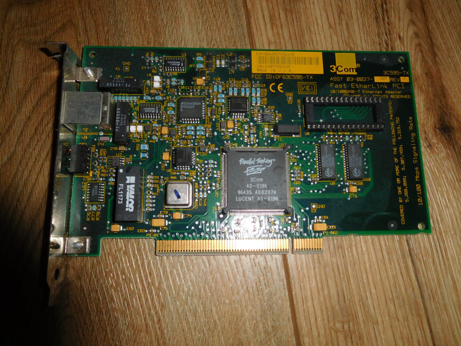 3COM 3C595-TX; ASSY 03-0027-001 FAST ETHERLINK PCI 10/100BASE-T ETHERNET ADAPTER