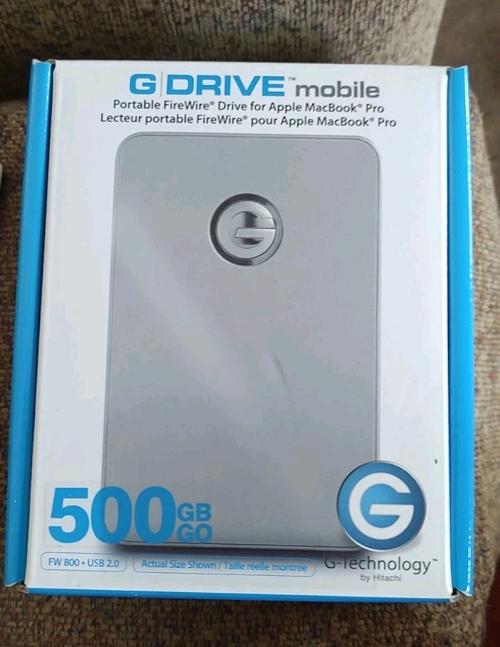 2011 G-Technology G-DRIVE Mobile 500GB FireWire 800 USB 2.0 UNUSED Box