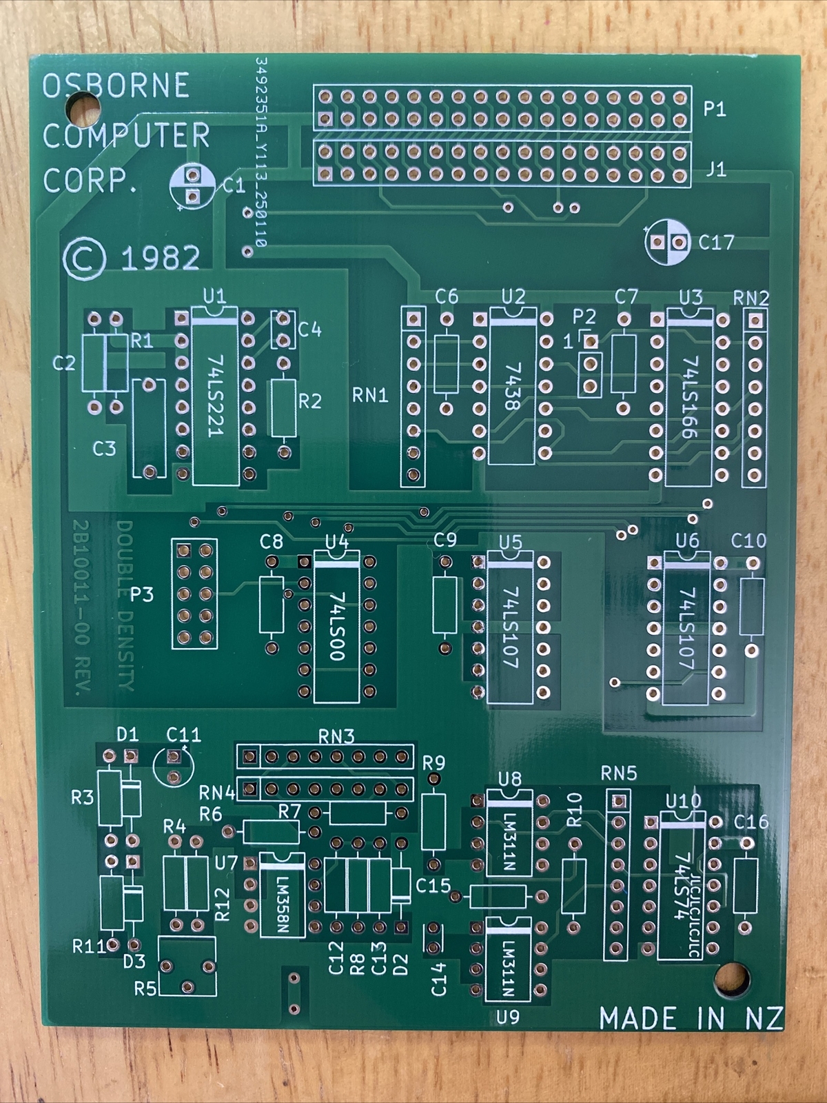 Exact replica of the Double Density floppy upgrade board for the Osborne 1 PCB